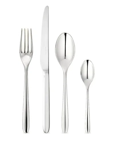 Christofle Mood Flatware Set (24 Pieces) In Silver