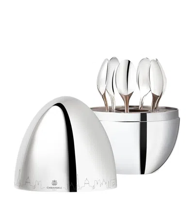Christofle Mood Paris 6-piece Espresso Spoon Canteen In Silver