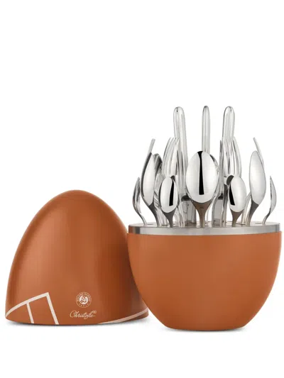 Christofle Mood Roland Garros 24-piece Flatware Set (six-person Setting) In Silver