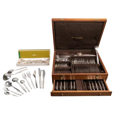 Pre-owned Christofle : "orly", 113 Pieces Cutlery Set By Lino Sabatitni - 1957 In Brown