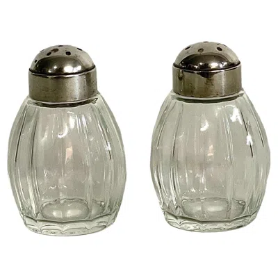 Pre-owned Christofle Pair Of  Siver And Crystal Salt And Pepper Shaker In Silver