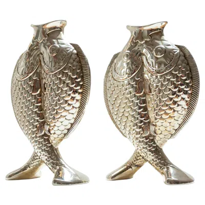 Pre-owned Christofle Pair Of  Siver-plated "poison" Vases After �mile Reiber, Ca 1874 In Silver