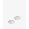Christofle Palladium Engraved Coasters Set Of Two Coasters In White
