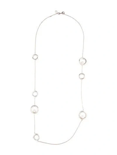 Pre-owned Christofle Pearls Station Necklace, 32.5" In Multi
