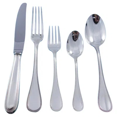 Pre-owned Christofle Perles By  France Silverplate Flatware Service 12 Set 60 Pcs Dinner