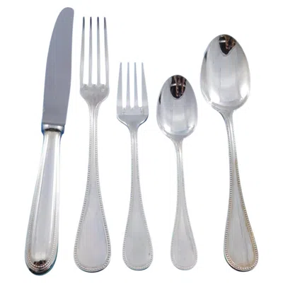 Pre-owned Christofle Perles By  Silverplate Flatware Service For 8 Set 40 Pieces Dinner