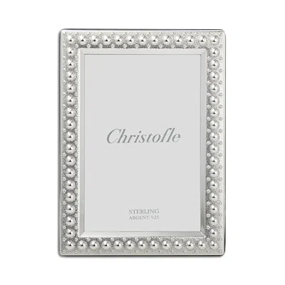 Christofle Perles Photo Frame, 5 X 7 In Silver