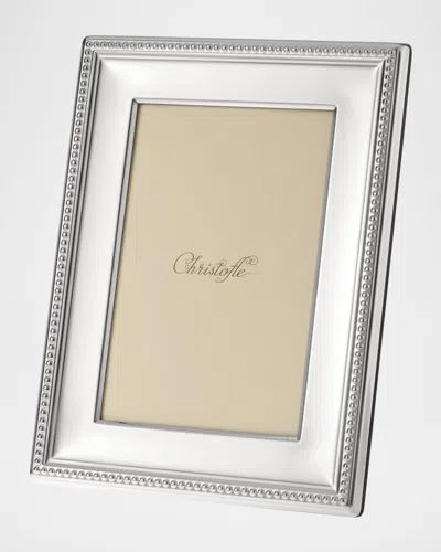 CHRISTOFLE PERLES SILVER-PLATED PICTURE FRAME, 4" X 6"