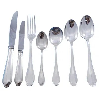 Pre-owned Christofle Pompadour By  France Silverplate Flatware Service Set Lot 50 Pc In Box