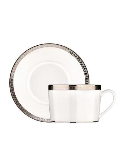 Christofle Porcelain Malmaison Espresso Cup And Saucer In Gold