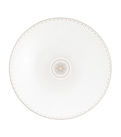 Christofle Porcelain Malmaison Platinum Impériale Dessert Plate In Silver