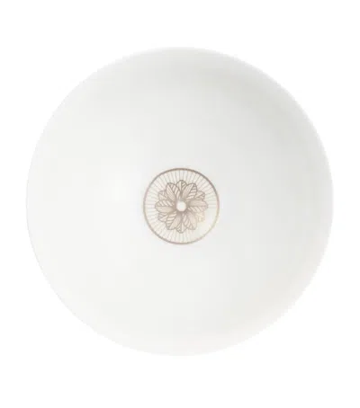 Christofle Porcelain Malmaison Platinum Impériale Rice Bowl In Silver