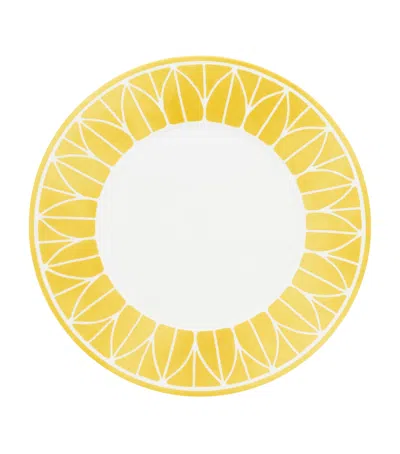 Christofle Porcelain Malmaison Riviera Dinner Plate In Yellow