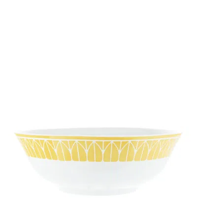 Christofle Porcelain Malmaison Riviera Salad Bowl In Yellow