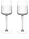 Christofle Graphik Crystal-glass Water Glasses Set Of Two In White