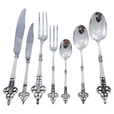 Pre-owned Christofle Renaissance By  France Sterling Silver Flatware Service Set 59 Pieces