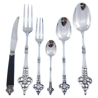 Pre-owned Christofle Renaissance By  France Sterling Silver Flatware Service Set 84 Pieces