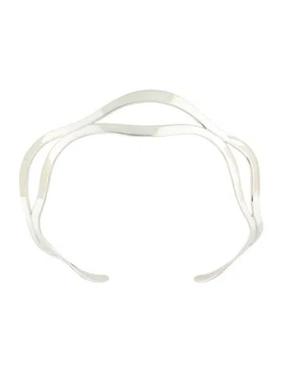 Pre-owned Christofle Rivage Open Choker Necklace, 15" In Multicolor