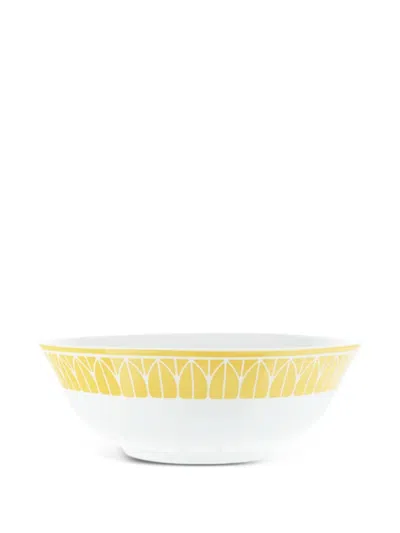 Christofle Riviera Geometric Salad Serving Bowl In White