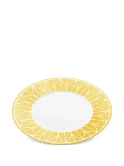 Christofle Riviera Leaf Motif Dinner Plate In White