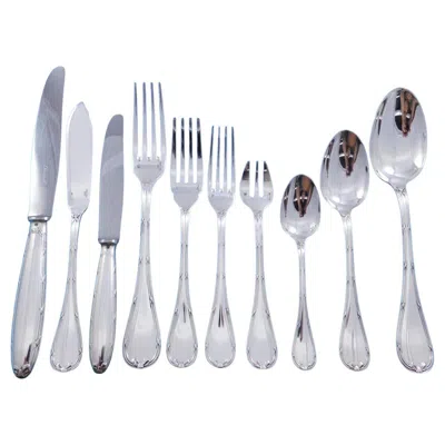 Pre-owned Christofle Rubans By  Silverplate Flatware Service Set 131 Pcs France Dinner Size