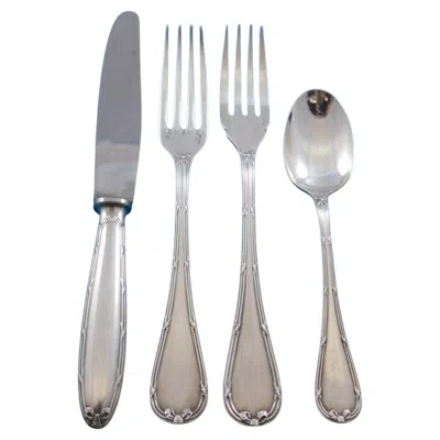 Pre-owned Christofle Rubans By  Silverplate Flatware Service Set 50 Pcs France Bow & Ribbon