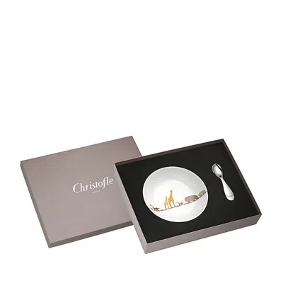 Christofle Savanne Bowl & Spoon Set In Black