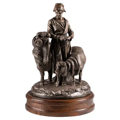 Pre-owned Christofle Sculpture Of A Trophy, 19th Century, Napoleon Iii Period. In Brown