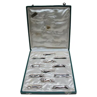 Pre-owned Christofle Set Of 12 Fine French Art Deco Silver Plated "gallia" Knife Rests By