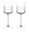 Christofle Graphik Crystal-glass Water Glasses Set Of Two In Silver