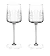 Christofle Set Of 2 Crystal Red Wine Glasses In Silver