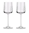 Christofle Graphik Crystal-glass Red Wine Glasses Set Of Two In Silver