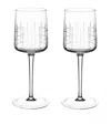 Christofle Graphik Crystal-glass Red Wine Glasses Set Of Two In Silver
