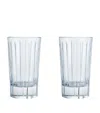 Christofle Set Of 2 Iriana Crystal Highball Glasses In Silver