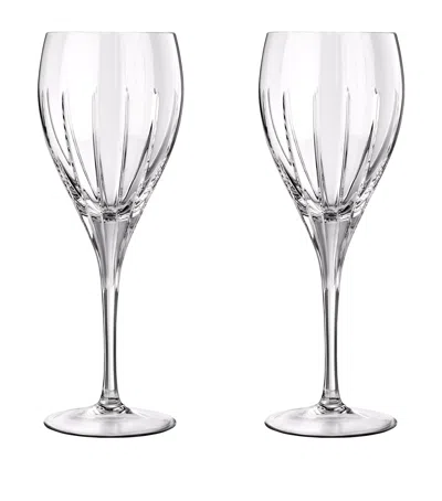 Christofle Set Of 2 Iriana Crystal Water Glasses In Silver