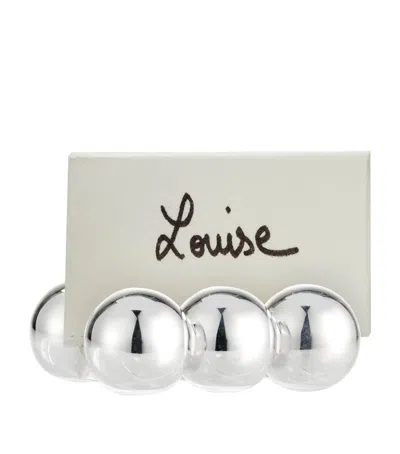 Christofle Set Of 2 Silver-plated Perles Place Card Holders