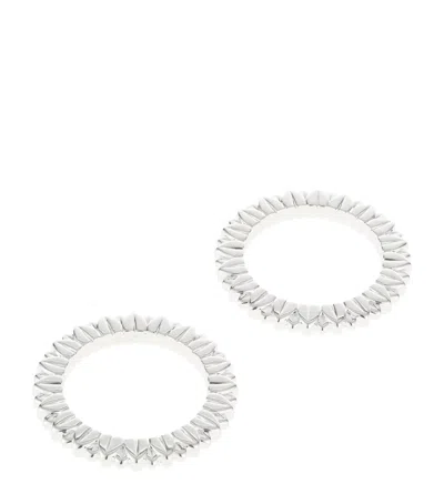 Christofle Set Of 2 Silver-plated Palmettes Napkin Rings In White