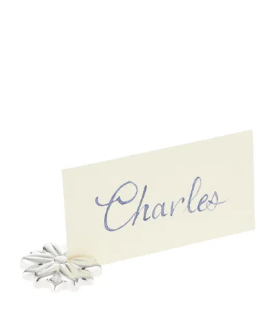 Christofle Set Of 2 Silver-plated Placecard Holders In White