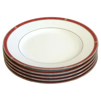 Pre-owned Christofle Set Of 5  Oceana Rouge Dinner Plates In Sand