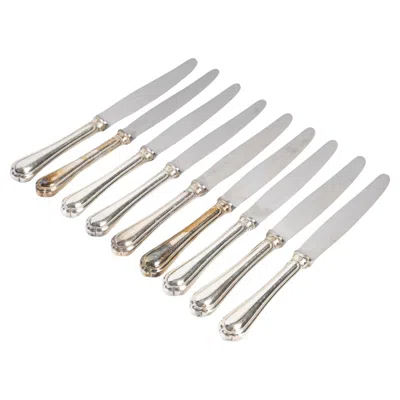 Pre-owned Christofle Set Of 9  Dessert Knives, 20th Century. In Silver