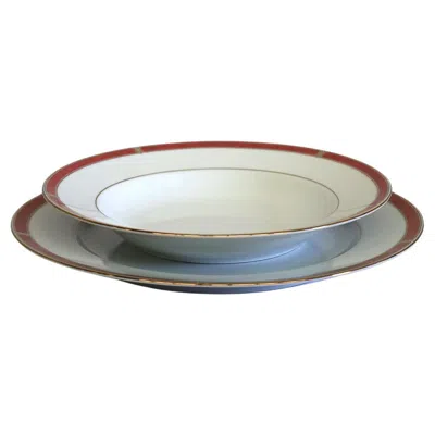 Pre-owned Christofle Set Of  Oceana Rouge Soup, Dinner And Bread Plate In Gray