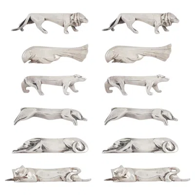 Pre-owned Christofle Set Of Twelve Plated Silver Animalier Knife Rests By