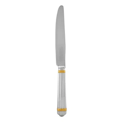 Christofle Silver Plated Aria Gold Dessert Knife 1022-010 In Gold / Silver