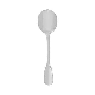 Christofle Silver Plated Cluny Cream Soup Spoon 0016-001 In Cream / Silver