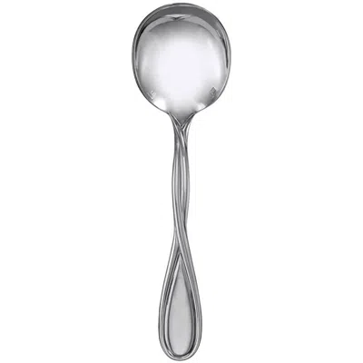 Christofle Silver Plated Galea Cream Soup Spoon 0047-001 In Cream / Silver