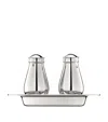 Christofle Silver-plated Jardin D'eden Salt And Pepper Shakers With Tray In Silver