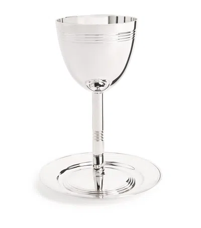 Christofle Silver-plated Judaique Kiddush Cup And Saucer