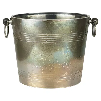 Pre-owned Christofle Silver Plated Metal Mid-century Modern Ice Bucket By  In Brown