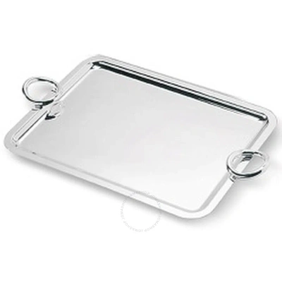 Christofle Silver Plated Vertigo Tray With Handles 04200300 In Metallic