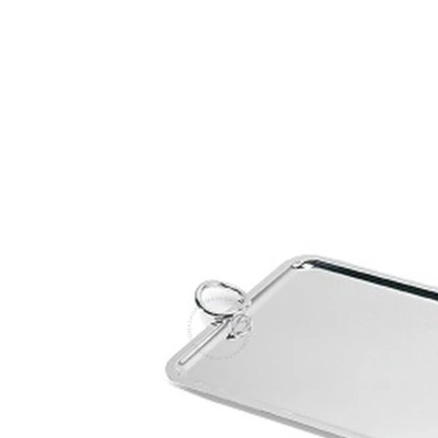 Christofle Silver Plated Vertigo Tray With Handles 04200350 In Metallic